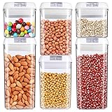 Food Storage Container, MCIRCO Air-Tight Cereal & Dry Food Storage Set- 6 Piece Set with Free 20 Pcs Chalkboard Labels - Food Grade Durable Plastic BPA Free - Keep Food Dry & Fresh with Easy Lock