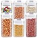 Food Storage Container, MCIRCO Air-Tight Cereal & Dry Food Storage Set- 6 Piece Set with Free 20 Pcs Chalkboard Labels - Food Grade Durable Plastic BPA Free - Keep Food Dry & Fresh with Easy Lock