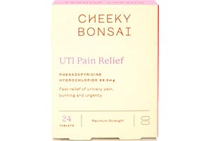 Cheeky Bonsai UTI Pain Relief | 24 Tablets - Fast Acting Pain Relief, Support Healthy Urinary Tract, Maximum Strength UTI Pain Relief