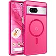 BENTOBEN for Google Pixel 7 Case [Compatible with Magsafe] Translucent Matte Magnetic Pixel 7 Case Magsafe Slim Thin Shockproof Women Men Protective Phone Cases Cover for Google Pixel 7 6.4", Hot Pink