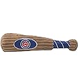 MLB Chicago Cubs Baseball Bat Toy for DOGS & CATS. Soft Corduroy Plush Dog Toy with Inner SQUEAKER, MLB Chew Toys for Dogs or Cats. Durable Fun Interactive Dog Toy with Team Names and Logo