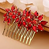 BERYUAN Crystal Flower Hair Comb for Women Prom Crystals Headpiece Wedding Handmade Hair Accessories for Bride Bridemaid