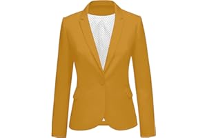 LookbookStore Women's Black Notched Lapel Pocket Button Work Office Blazer Ja.