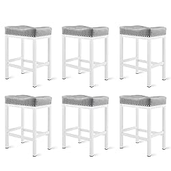 LUE BONA Counter Height Bar Stools, 24 Inch Saddle