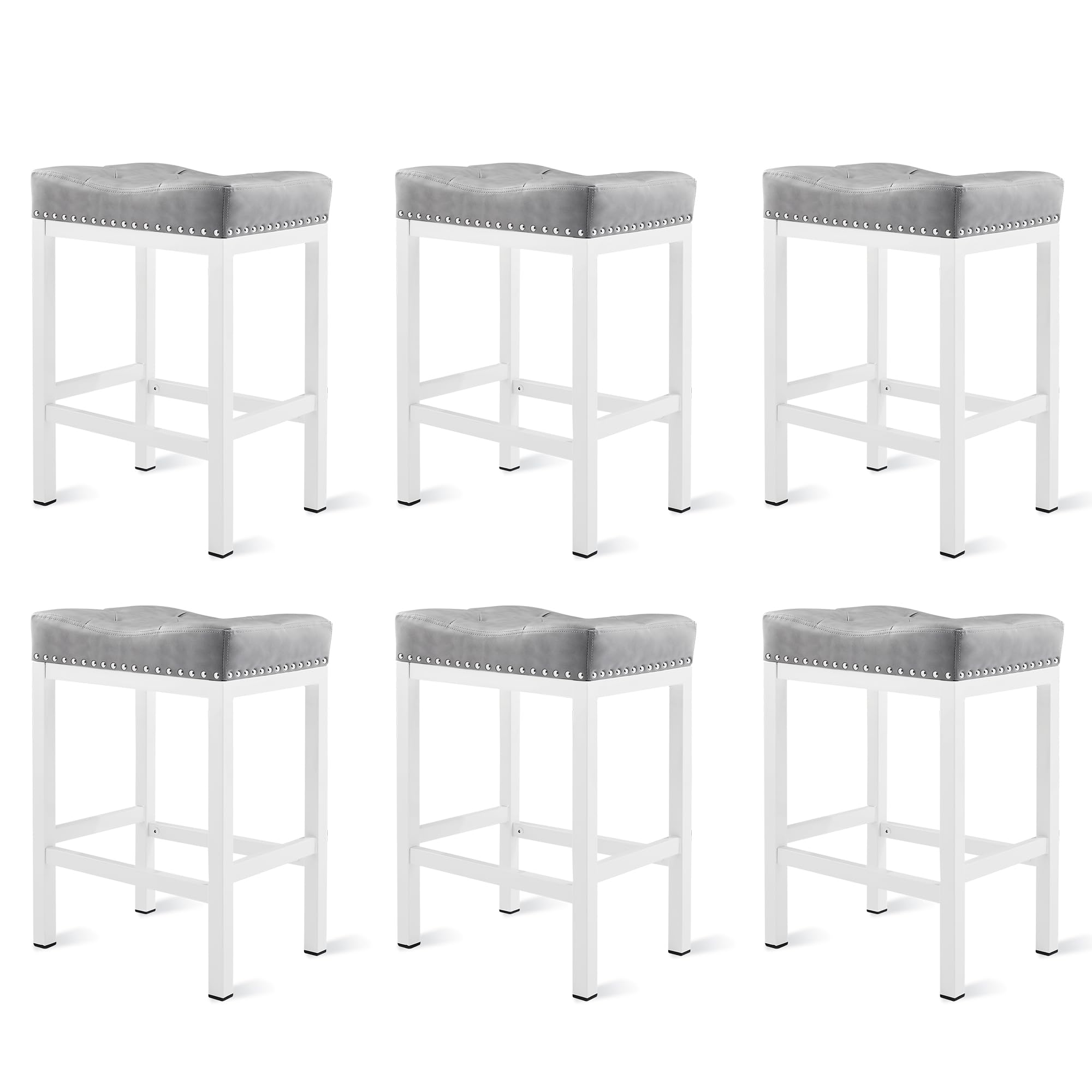 LUE BONA Counter Height Bar Stools, 24 Inch Saddle