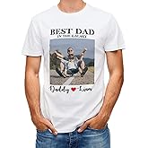 Dad Shirts Gift for Father's Day Custom T-Shirts for Men Personalized Shirts with Photo Gift for Dad Grandpa Men