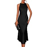 PRETTYGARDEN Women's 2026 Cocktail Wedding Guest Dresses Satin Formal Elegant Sleeveless Maxi Long Party Dress Summer Outfits