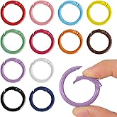 12 Colors Metal Spring O Rings Round Snap Clip Circle Trigger Spring Carabiner Keyrings 25mm Snap Buckle Clasp Key Ring Hook DIY Crafts Accessories Spring Ring for Keychains Bag Purse Handbag