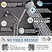 HammerHead Showers® Solid Metal Handheld Shower Head with Hose and Brass Holder - BRUSHED NICKEL - 2.5 GPM High Pressure Shower Heads with Adjustable Shower Wand Bracket - 6ft Flexible Extension