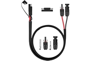 iGreely Solar Panel Connector Cable, 10AWG SAE to Male & Female Adapter PV Extension Cable Wire for RV Solar Panel DC Power Battery Charger with SAE Polarity Reverse Adapter