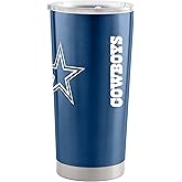 Team Fan Apparel NFL 20oz Gameday Stainless Steel Tumbler, Insulated For Hot & Cold, Slider Lid, On-The-Go Travel, Officially Licensed (Dallas Cowboys - Navy)