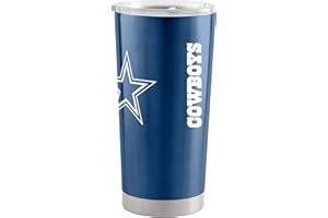 Team Fan Apparel NFL 20oz Gameday Stainless Steel Tumbler, Insulated For Hot & Cold, Slider Lid, On-The-Go Travel, Officially Licensed (Dallas Cowboys - Navy)