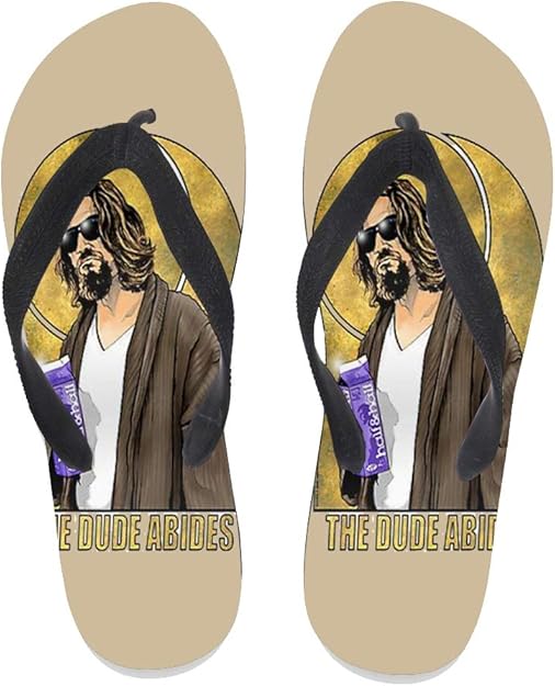 Amazon.com | 7REND Custom Flip Flops Big Dude Lebowski Milk Box Funny American Crime Comedy 