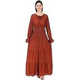 ThePirateDressing Renaissance Costume Women Long Sleeve Medieval Dress Peasant Maxi Dress