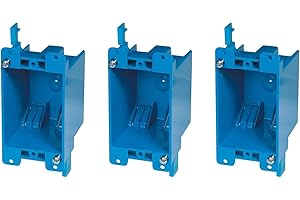 3pcs Single Gang Electrical Power Outlet Box, 4.2x2.2x2.6 Inch Plastic Switch Receptacle Junction Box for Residential Commerc