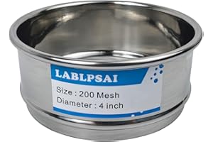 LABLPSAI 200 Mesh Lab Sieves 4" Diameter 304 Stainless Steel Wire Cloth Test Sieve for Industrial Laboratory Home