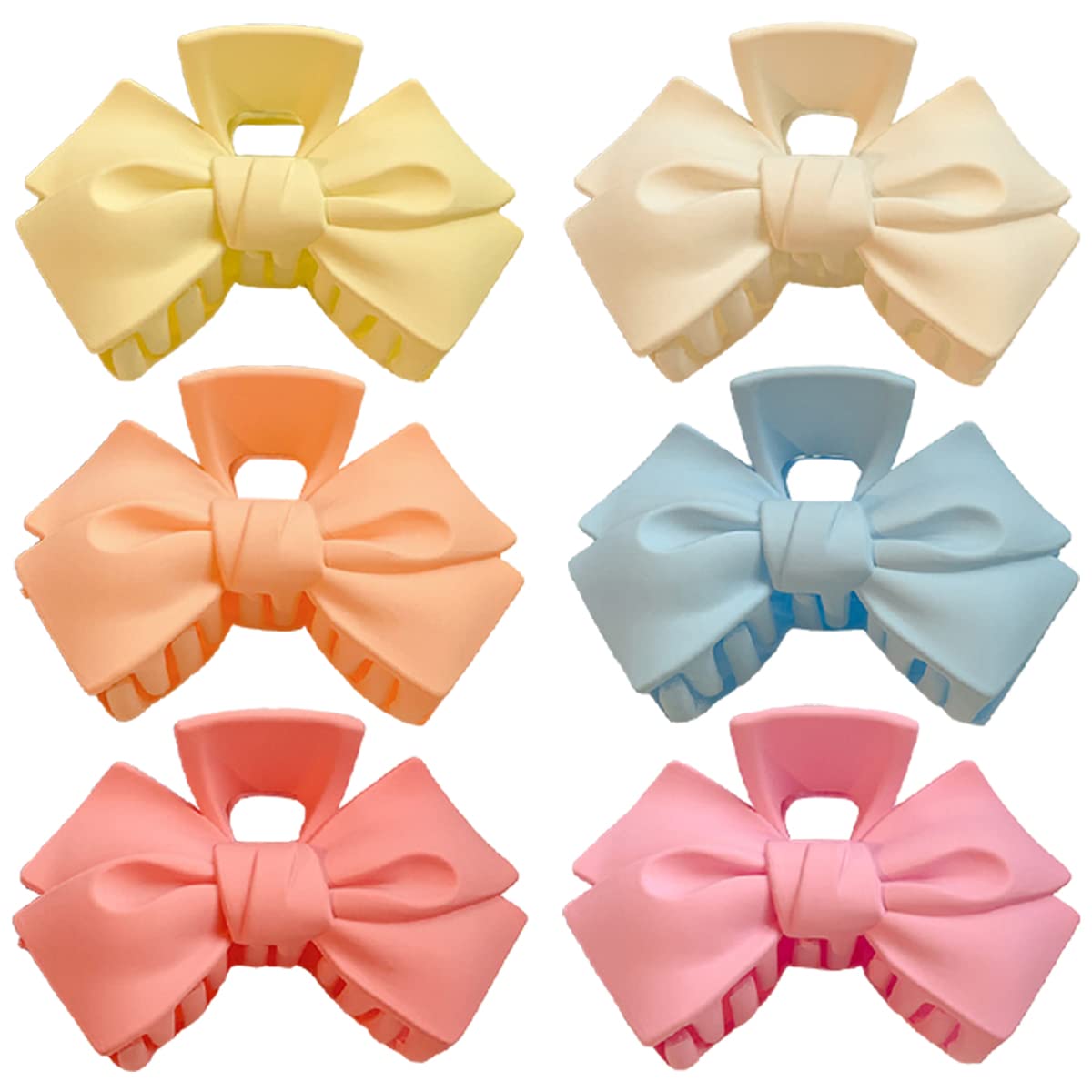 6 Pcs Hair Matte Claw Clips Non-slip Large Strong Hold Hair Claw Clips Acrylic Hair Catch Barrettes Jaw Hair Clips For Women and Girls