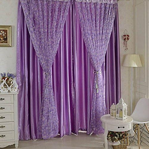 Window Dressings Beautiful Draperies Curtains 100 x 200cm Bubble Tulle Voile Balcony Door Window Curtain Sheer Drape Panel Home Textiles Window Treatments Purple