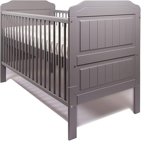 grey wood cot