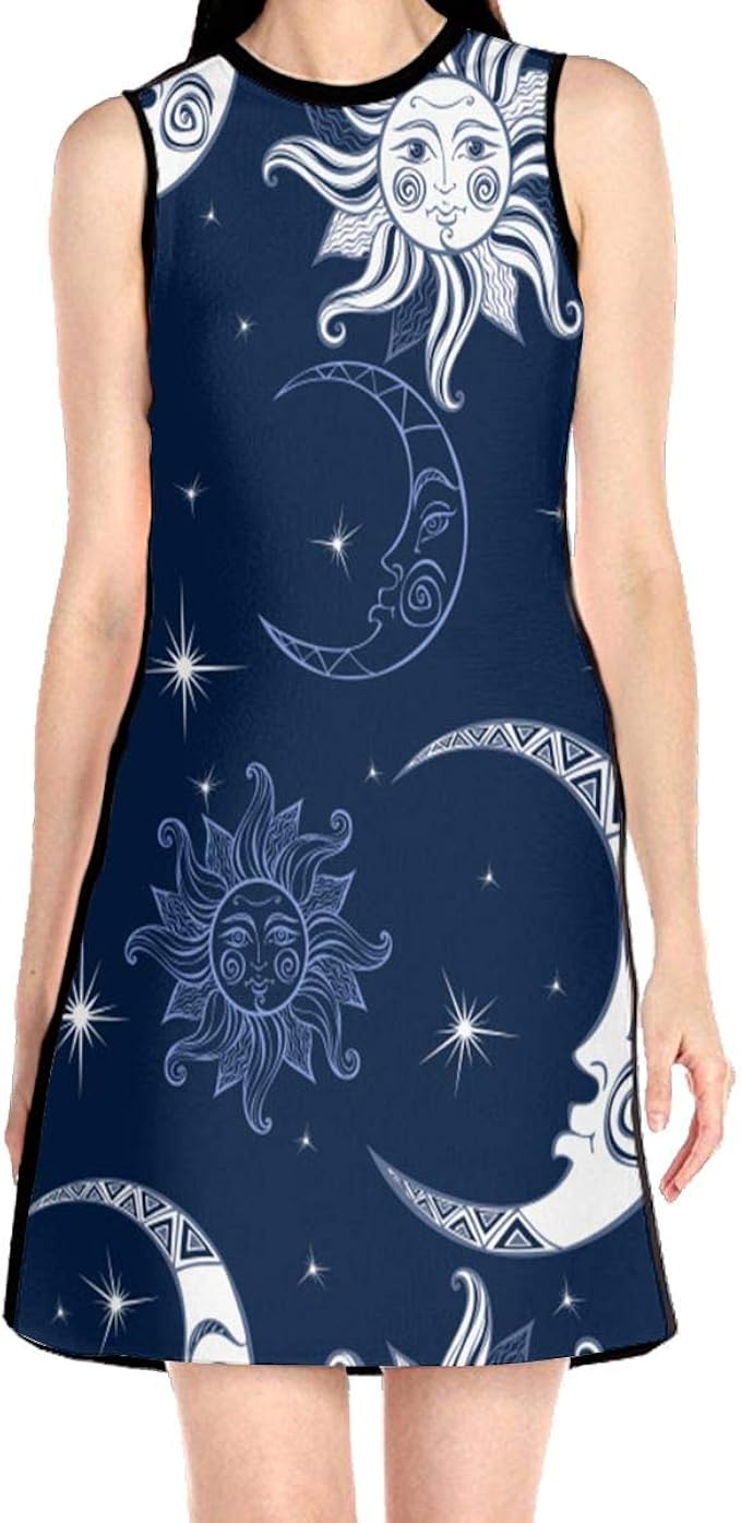 sun and moon t shirt dress