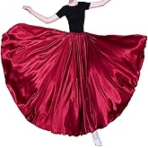 Women Long Tulle Retro Maxi Tea Ankle Length Shiny Skirt for Belly Dancing Dance Costume Cosplay Holiday Weekend Party