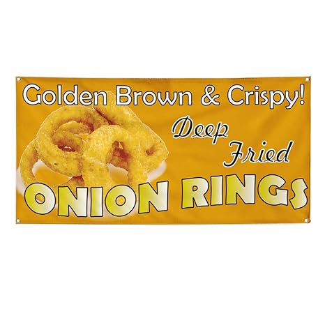 Amazon Com Vinyl Banner Sign Golden Brown Crispy Fried Onion