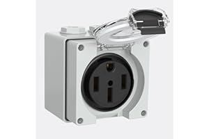 Muelnmey 50Amp Power Outlet Box,125/250Volt NEMA 14-50R Receptacle Outdoor dustproof and Weatherproof for Electric Vehicles, 
