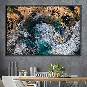 signwin Framed Canvas Wall Art Coastal Scenery Aerial...