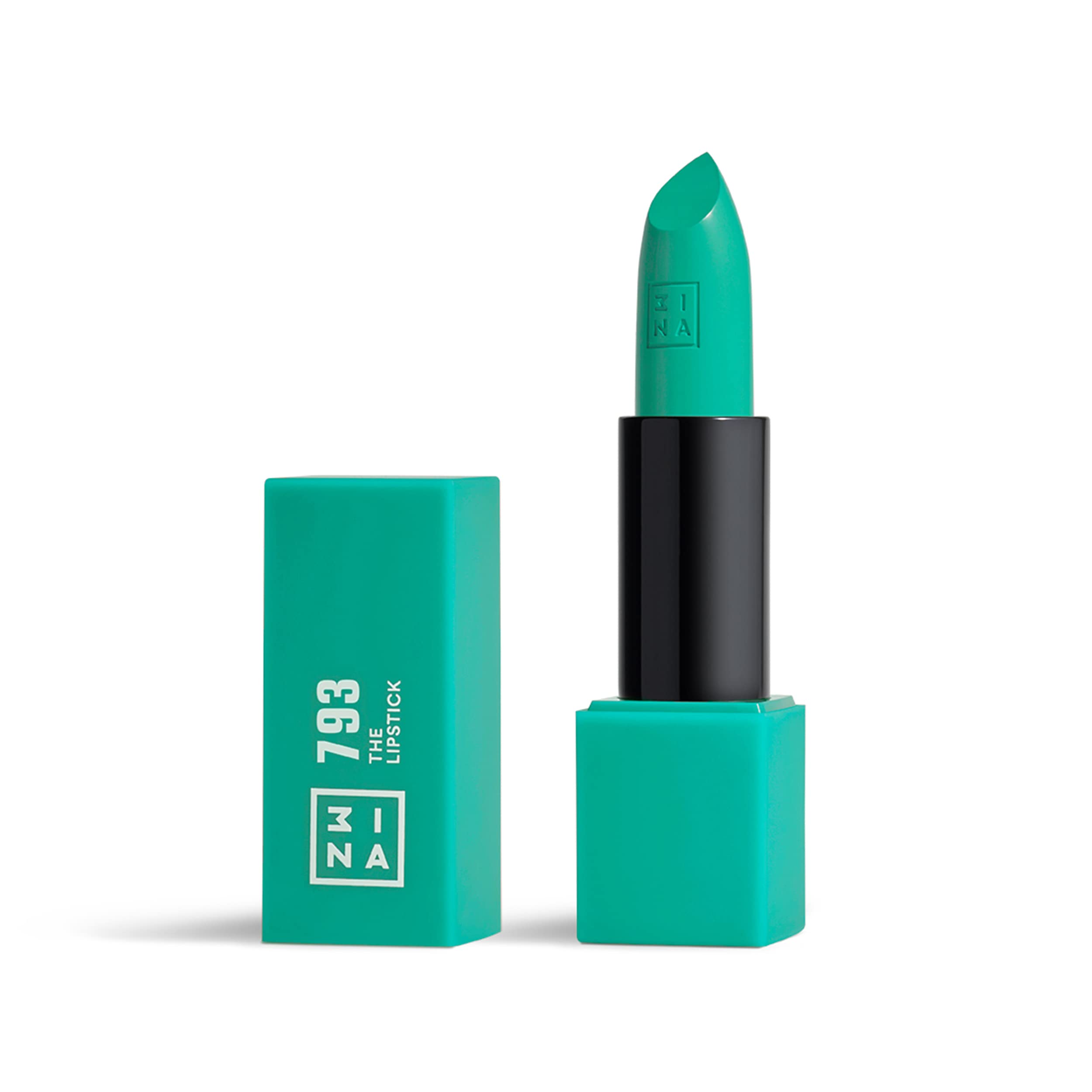3INA MAKEUP - The Lipstick 793 - Turquoise Lipstick with Vitamin E & Shea Butter - Long Lasting Matte Creamy Lip Colour