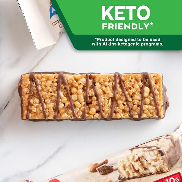 ATKINS CHOCOLATE ALMOND CARAMEL BAR, KETO-FRIENDLY, GLUTEN FREE WITH REAL ALMOND BUTTER, 5 COUNT (PACK OF 1)