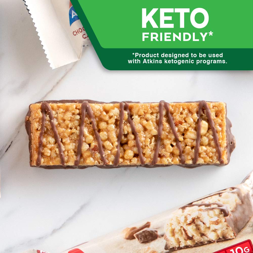 Atkins Chocolate Almond Caramel Bar, Keto-Friendly, Gluten Free with Real Almond Butter, 5 Count (Pack of 1)