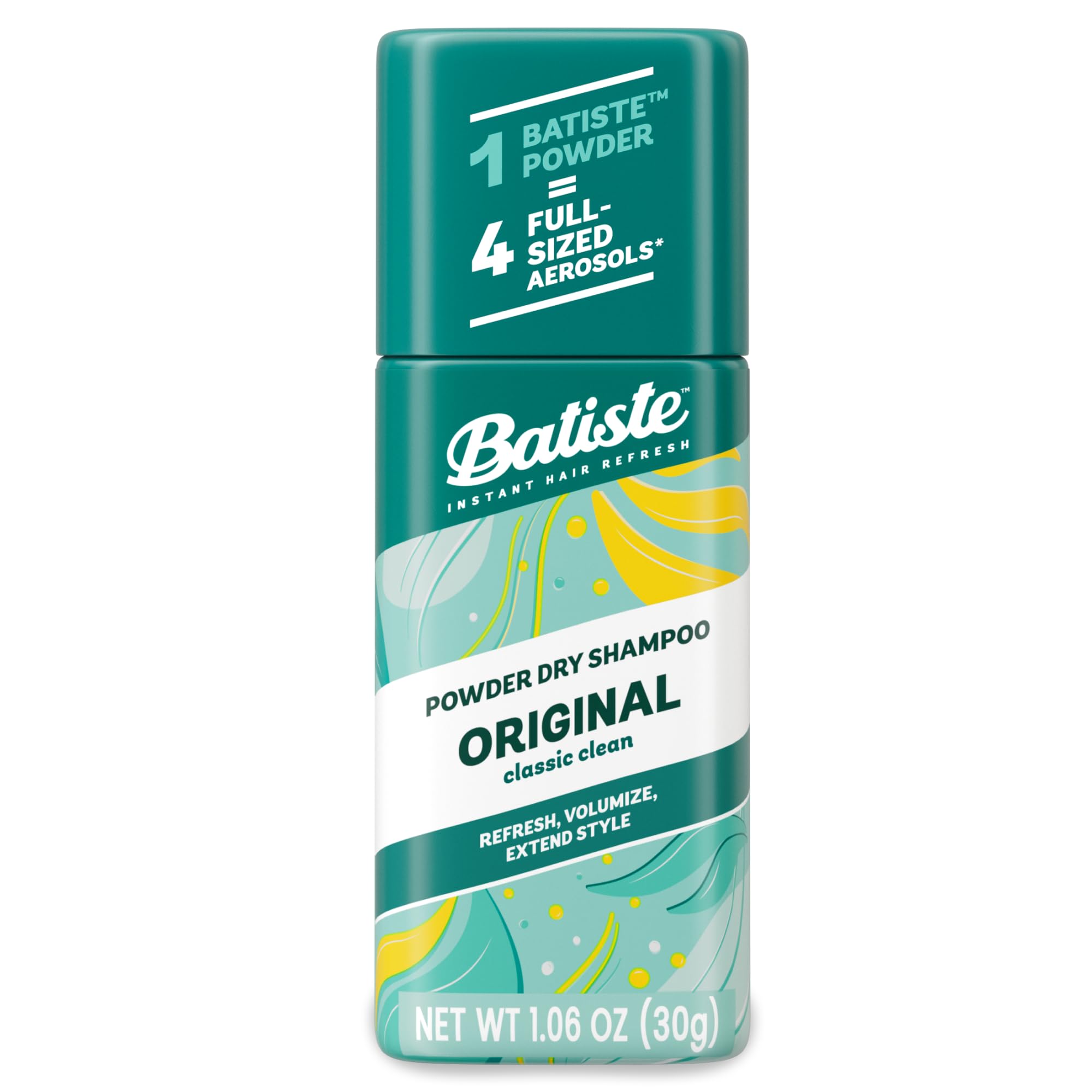 Photo 1 of Batiste Powder Dry Shampoo, Oil-Absorbing, Non-Aerosol, Blends Seamlessly, Original Scent, Instant Hair Refresh, TSA Compliant (1.06 oz)