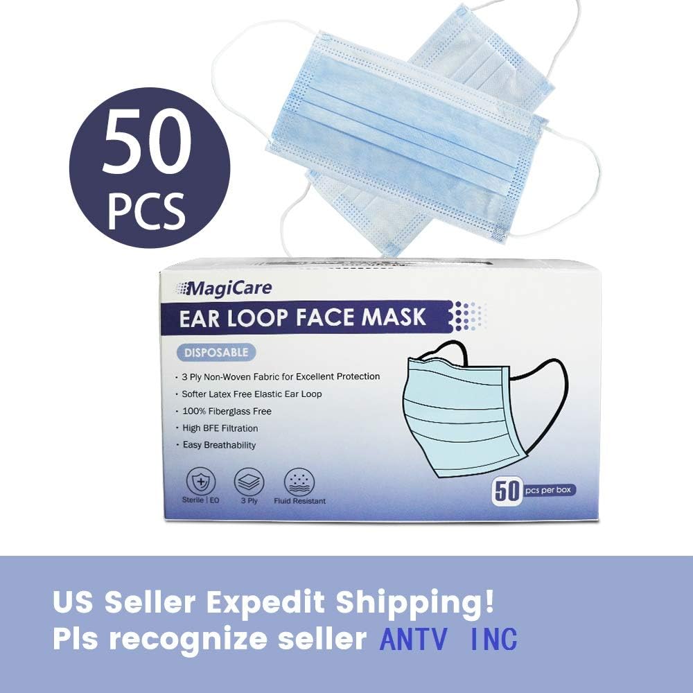 Magicare 3Ply Disposable Earloop Face Shields Face Cover (50PCS)