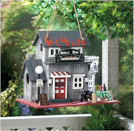 Amazon Com Biker Bar Harley Motorcycle Wood Fairy House Bird