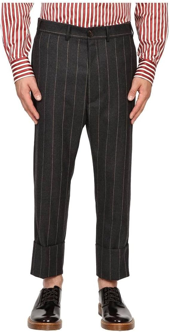 Amazon Co Jp ヴィヴィアン ウエストウッド Vivienne Westwood メンズ ボトムス パンツ Pinstripe Flannel James Bond Cropped 並行輸入品 服 ファッション小物