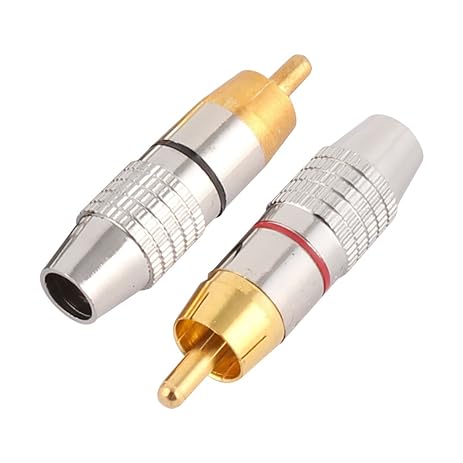 uxcell Male RCA 3mm Jack Audio Video Cable Connectors Adapter 2pcs