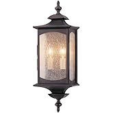 Feiss Market Square Outdoor Lighting Wall Pocket Sconce, Bronze, 2-Light (7"W x 19"H) 120watts