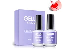 Gellen Gel Polish Remover Latex Tape for Nails, Fast Drying Liquid Latex Nail Polish Barrier Peel off Latex Tape Gel Remover Kit Cuticle Guard for Nail Art Liquid Latex Barrier Protector
