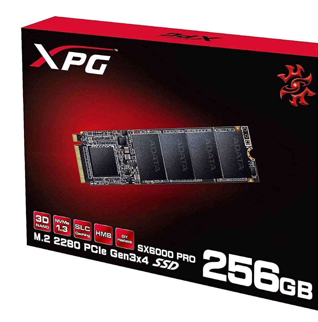 XPG SX6000 Pro 256GB PCIe 3D NAND PCIe Gen3x4 M.2 2280 NVMe 1.3 R/W up to 2100/1500MB/s SSD (ASX6000PNP-256GT-C)