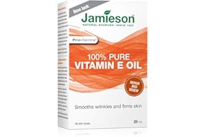 Jamieson ProVitamina 100% Pure Vitamin E Oil 28,000 IU, for Wrinkles, Scars, Stretch Marks and Chapped Skin. Hypoallergenic, 