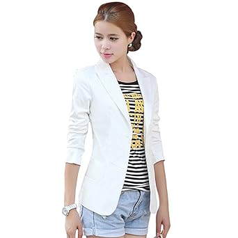 DoubleYI Damen Business Suit Langarmshirt Blazer Jacken Cardigan Jäckchen Tops