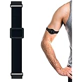 26mm Elastic Arm/Ankle Band with Ladder Lock for Garmin Enduro 3 2 1/Fenix 8 51mm/Epix Pro 51mm/Fenix 7X/6X/5X Plus, Stretchy Band for Men and Women, Black, Medium