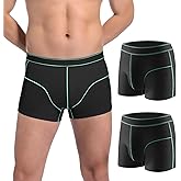 Carer 2pk Washable Incontinence Underwear for Men Cotton 100ml Absorbent Mens Incontinence Boxer Briefs for Bladder Leak Proof Protective Underwear L Black
