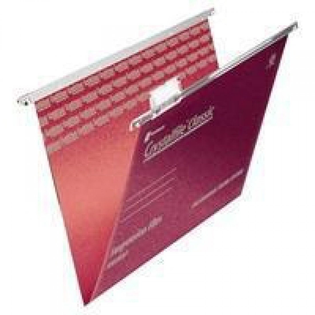 Rexel A4 Suspension Files with Tabs and Inserts for Filing Cabinets, 15 mm V base, 100 Percent Recycled Manilla, Red, Crystalfile Classic, Pack of 50, 78161