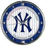 MLB Round Chrome Wall Clock