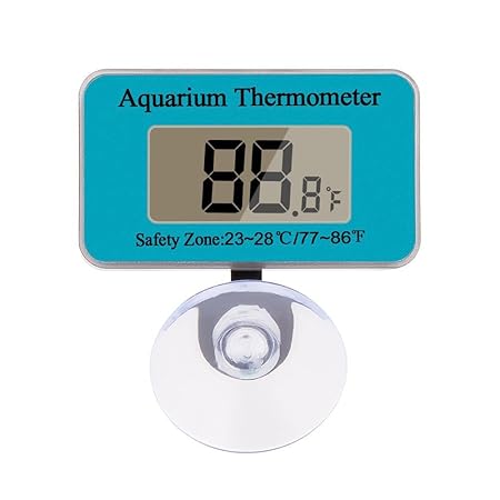 Berrose Aquarium wasserdicht elektronisch Digitaler Bildschirm Thermometer Tauchen Aquarium-Thermometer mit Sauger