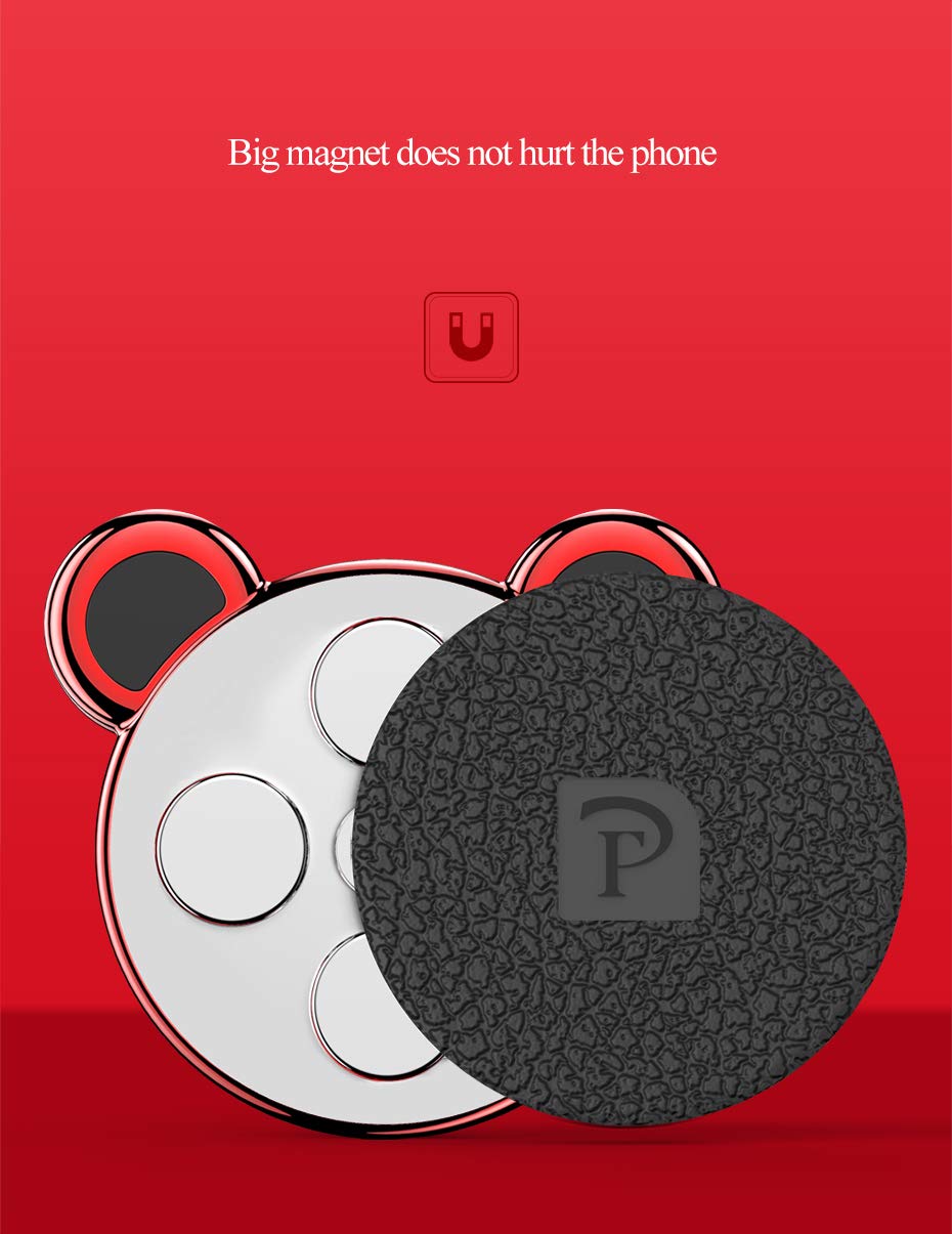 Version - Universal Magnetic Car Cell Phone Holder Mount Stand a Super Strong Magnet iPhone 7/7 Plus/8/8Plus/X/Samsung Galaxy S8/S7/S6 More - Red