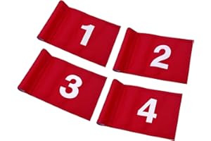 X·CELLENT Numbered Solid Golf Flag with Tube Inserted,8” L x 6”H Mini Putting Green Flags for Yard Indoor Outdoor Backyard Garden, 420D Nylon Mini Pin Flags(Red Flags 4 Sets #1,2,3,4)