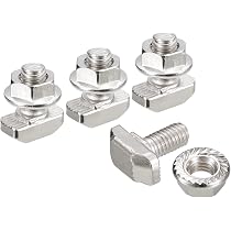 thumbnail image 2 of M8x40 Hammer Head T Slot Bolts - Carbon Steel, For 4545 Series European Standard Aluminum Extrusion (20 Pieces) 2 of 12