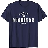 Michigan T Shirt Vintage Sports Design Retro MI Tee T-Shirt